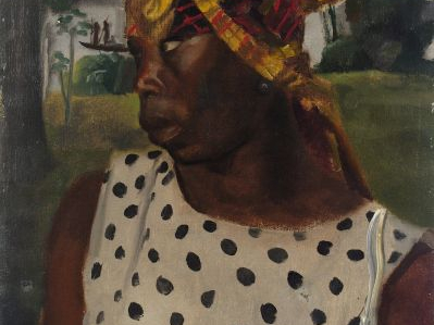 TONDU 'La belle africaine'. Huile sur toile, signée en bas à gauche et