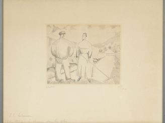 Vente aux enchères J. E. LABOUREUR. "Le chemin dans les blés".  Gravure numérotée 47/50 e