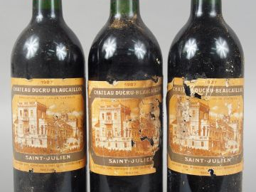3 BOUTEILLES - CHÂTEAU DUCRU BEAUCAILLOU GCC ST JULIEN - 1987 - LB/ES