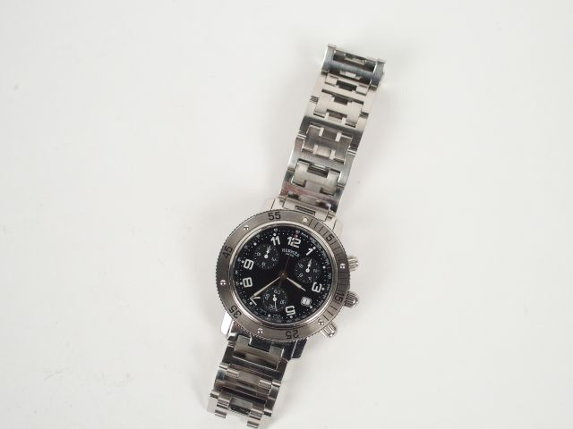 HERMES. Montre Clipper Plongée Chrono en acier. Numérotée: 1335662. Da
