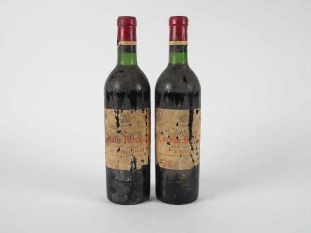 2 BOUTEILLES CHÂTEAU CORBIN MICHOTTE GCC ST EMILION - 1969 - BG/ETA/BS