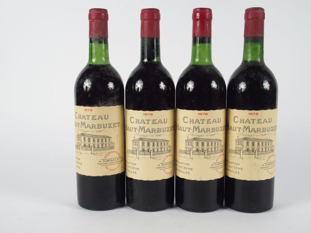 4 BOUTEILLES CHÂTEAU HAUT MARBUZET CBE ST ESTEPHE - 1978 - BG