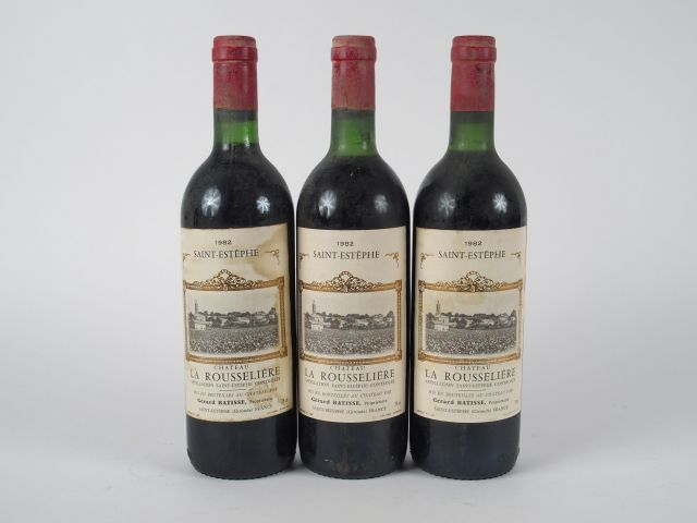 3 BOUTEILLES CHÂTEAU LA ROUSSELIERE ST ESTEPHE - 1982 - BG