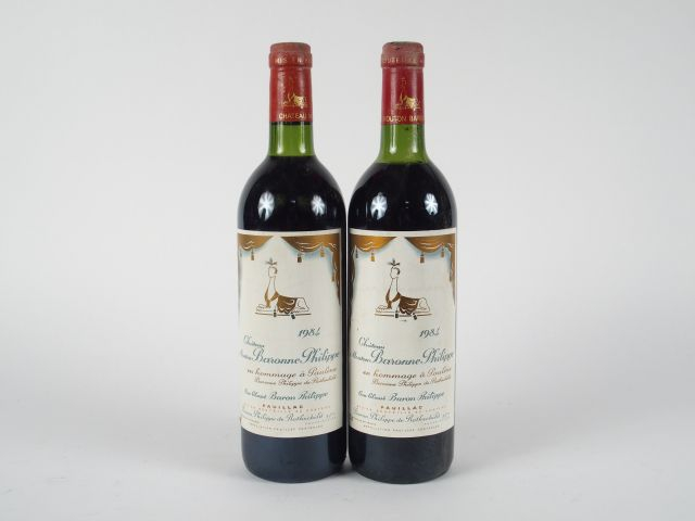 2 BOUTEILLES CHÂTEAU MOUTON BARONNE PHILIPPE 5eme GCC PAUILLAC - 1984 