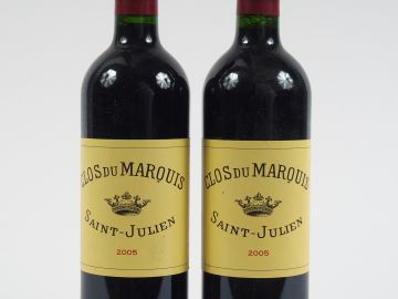 2 BOUTEILLES CLOS DU MARQUIS ST JULIEN - 2005