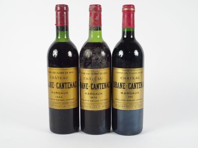 3 BOUTEILLES CHÂTEAU BRANE CANTENAC 2eme GCC MARGAUX : 1 de 1964 HEP /