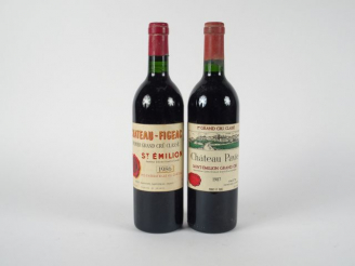 Vente aux enchères 2 BOUTEILLES 1er GCC  ST EMILION : 1 CHÂTEAU PAVIE 1987 - 1 CHÂTEAU FI