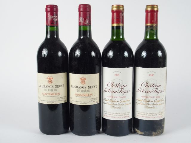 4 BOUTEILLES ST EMILION : 2 CHÂTEAU LA TOUR FIGEAC GCC ST EMILION 1985