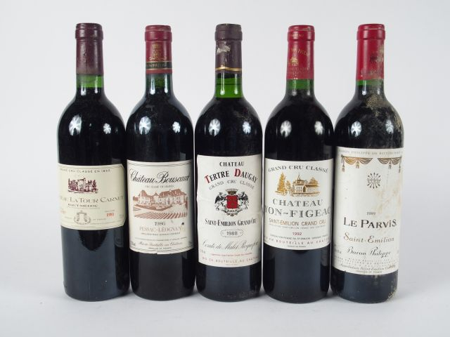 5 BOUTEILLES : 1 CHÂTEAU YON FIGEAC GC ST EMILION 1992 - 1 CHÂTEAU TER
