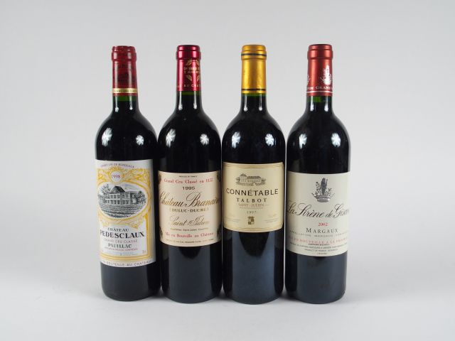 4 BOUTEILLES : 1 LA SIRENE DE GISCOURS MARGAUX - 1 CONNETABLE TALBOT S