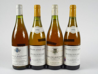Vente aux enchères 4 BOUTEILLES : 1 CHASSAGNE MONTRACHET 1er CRU CAILLERET 1987 - 1 CHASS