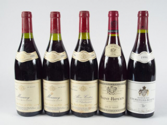 Vente aux enchères 5 BOUTEILLES : 2 MERCUREY 1994 - 1 ALOXE CORTON 1994 - 1 CHOREY LES BE