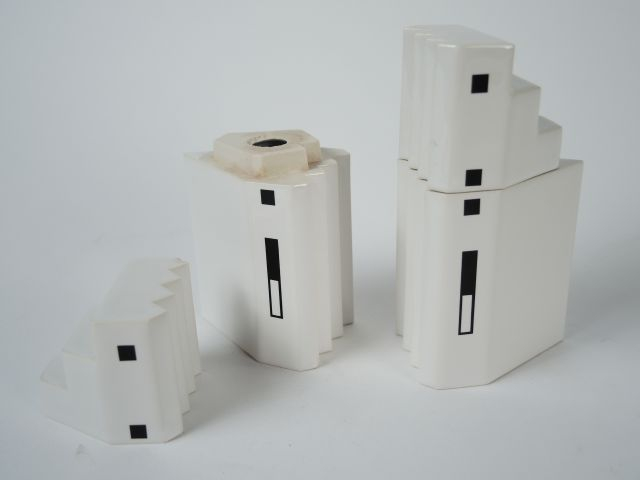 Serre livres Art déco en céramique blanche