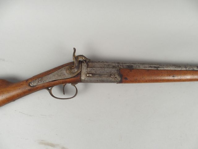 105- Fusil Mono coup  a canon basculant. Calibre 16 a Broche, ouvertur