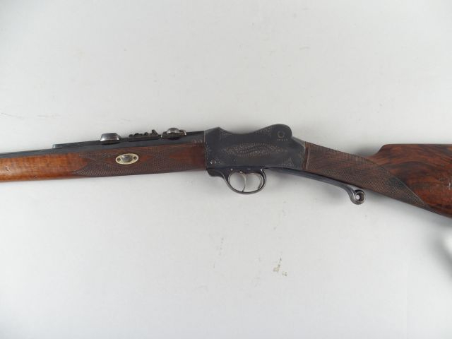 116-  Belle et élégante carabine de chasse à bloc tombant système MART