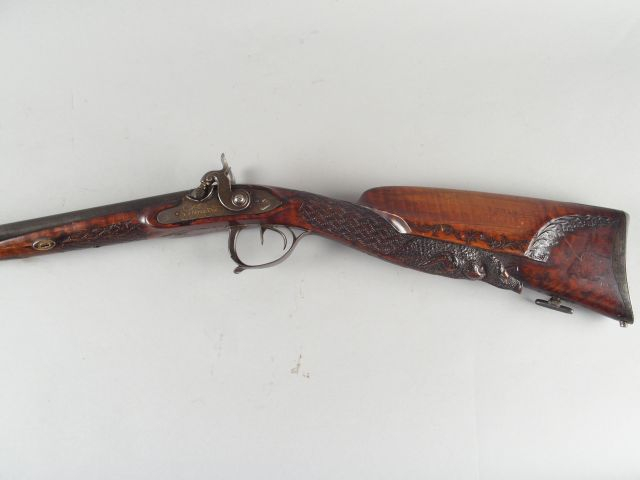 126- Fusil de chasse bourgeois juxtaposé à percussion issu de la trans