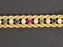 Bracelet or jaune et alternance de pierres à l'imitation du diamant, d