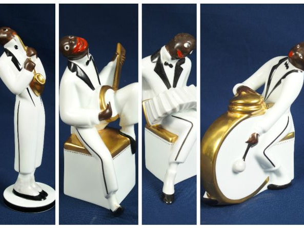 ROBJ. Collection par Villeroy et Boch. Quatre sujets en porcelaine pol