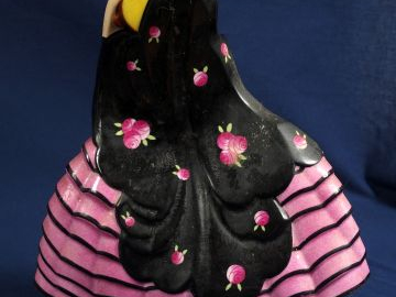 BEVER (édité par ROBJ). Veilleuse en porcelaine polychrome "Danseuse e