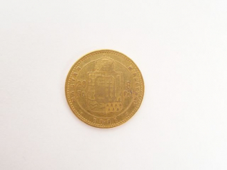Vente aux enchères Pièce de 20 Florins or, Ferencz Jozsef, 1885. Poids: 6,4gr