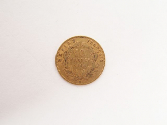 Vente aux enchères Pièce de 10 Francs or, Napoléon III tête laurée, 1864-A. Poids: 3,2gr