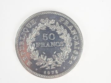 Pièce de 50 Francs argent, Hercule 1978. Poids: 30,1gr