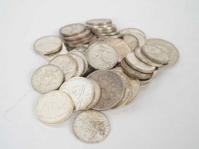 Lot de pièces d'argent. Poids: 685 gr