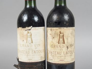 2 BOUTEILLES - CHÂTEAU LATOUR 1ER GCC PAUILLAC - 1984 - 1 ED/1 EF et S