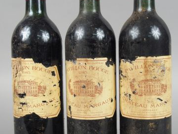 3 BOUTEILLES - CHÂTEAU PAVILLON ROUGE 2EME VIN DU CHÂTEAU MARGAUX 1ER 