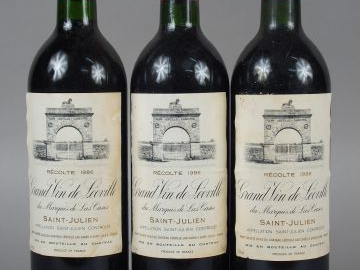 3 BOUTEILLES - CHÂTEAU LEOVILLE LAS CASES GCC ST JULIEN NOTE PARKER 10