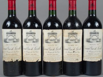 5 BOUTEILLES - CHÂTEAU LEOVILLE LAS CASES GCC ST JULIEN NOTE PARKER 10