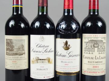 4 BOUTEILLES : 1 CHÂTEAU DUHART MILON GCC PAUILLAC 2000, 1 CHÂTEAU GIS