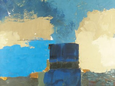 Ecole française XXe, " Composition abstraite ". Huile sur panneau.  10