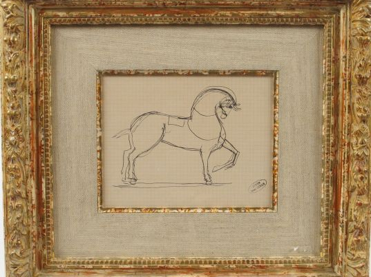 André DERAIN (attribué à), " Le cheval". Dessin, cachet d'atelier.  13