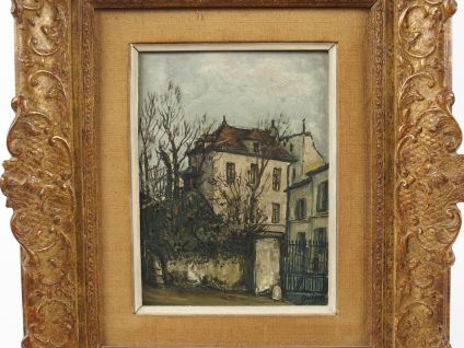 Alphonse QUIZET, " La maison de Saint Germain ". Huile sur carton, sig