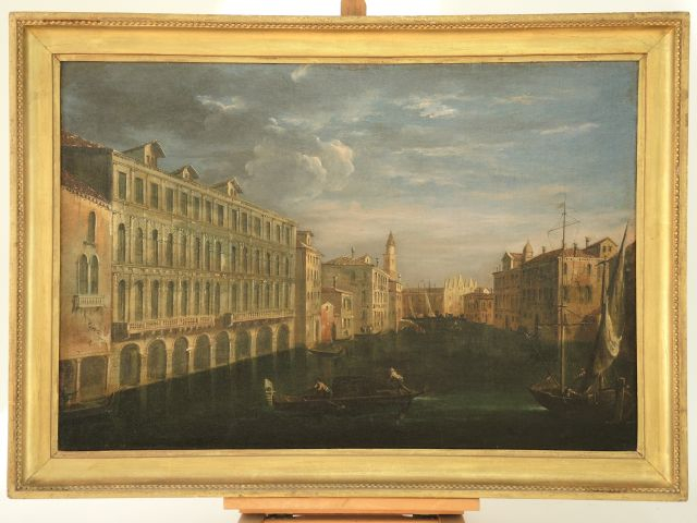 Ecole vénitienne du XVIIIe siècle 'Le grand canal à la hauteur du pala