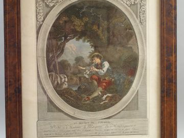 Deux différentes gravures en couleurs d'après Boucher "L'arrivée du co