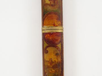 Etui de style Louis XVI en vernis Martin, à décor de scènes galantes, 