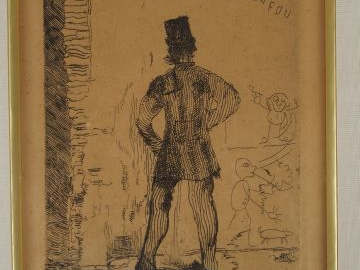 James Ensor (1860-1949) 'Le Pisseur'. 1887. Eau-forte. L. 105 x H. 145