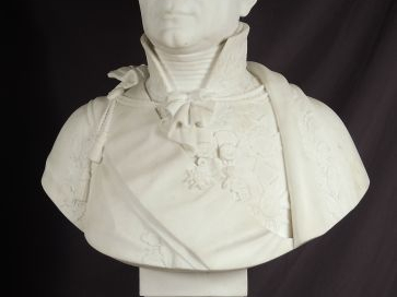 BARATTA. Sculpture en marbre 'Portrait en buste du Marquis de Pérignon