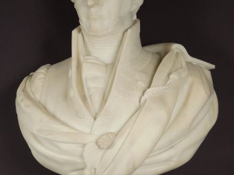 BARATTA. Sculpture en marbre 'Portrait en buste de Monsieur de Carayon