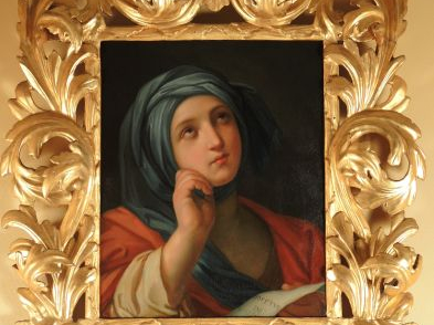 Ecole florentine du XIXe 'Allégorie de la Poésie'. Huile sur toile 60 