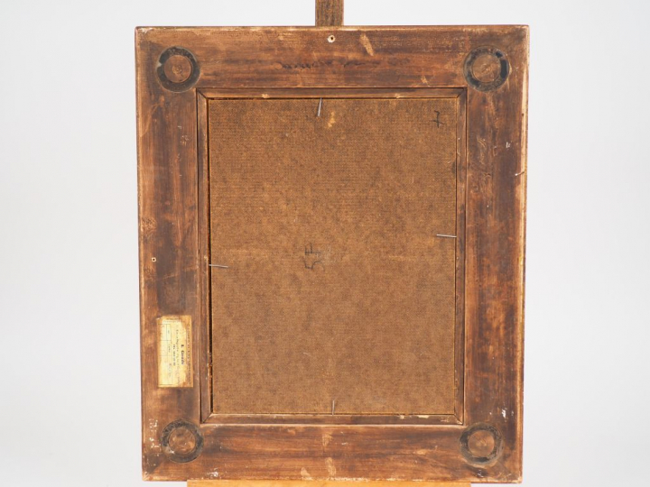 	A.DRACHKOVITH. "Eglise sous la neige". Huile sur panneau, signée en b