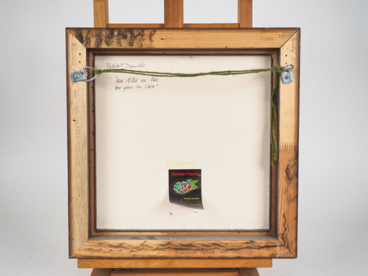 PATURET. "Vue de village". Technique mixte, signée en bas à droite. Di