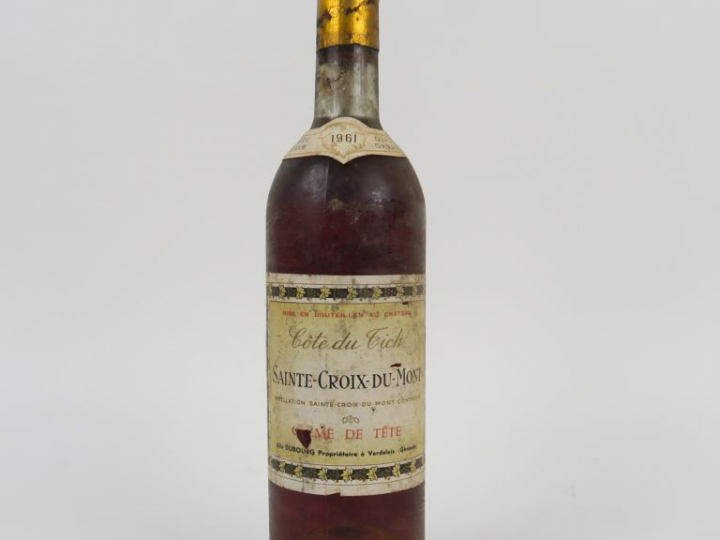 1 BOUTEILLE CHÂTEAU DU TICH 'CRÈME DE TÊTE' STE CROIX DU MONT - 1961 -