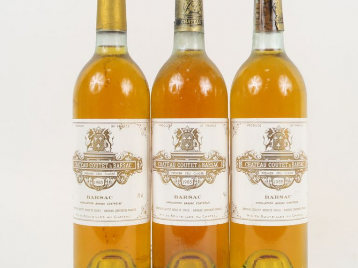 3 BOUTEILLES CHÂTEAU COUTET 1er CC SAUTERNES - 1985 - BG/CAPS AB SUR L