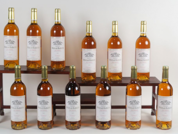 12 BOUTEILLES CHÂTEAU SIGALAS RABAUD 1er CC SAUTERNES 1999 - CBO
