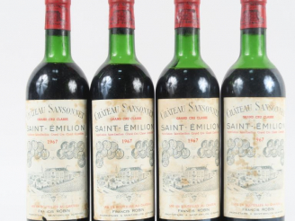 Vente aux enchères 4 BOUTEILLES CHÂTEAU SANSONNET GCC ST EMILION - 1967 - 2 LB/1 HEP-MEP/