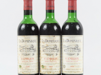 Vente aux enchères 3 BOUTEILLES CHÂTEAU LA DOMINIQUE GCC ST EMILION - 1970 - MEP