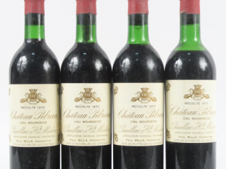 Vente aux enchères 4 BOUTEILLES CHÂTEAU PIBRAN CB PAUILLAC - 1970 - 3 BG/1 MEP